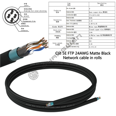 Cat5E FTP Matte Black 24AWG Basic version